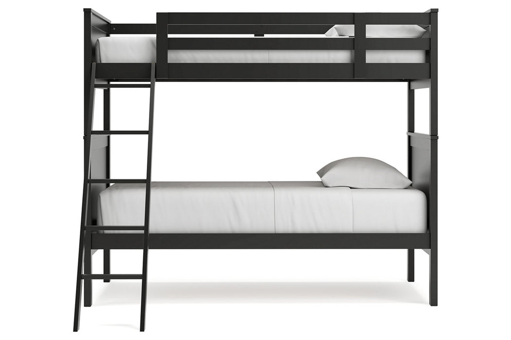 Nextonfort Black Twin over Twin Bunk Bed - Gate FurnitureBunk Bed