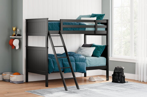Nextonfort Black Twin over Twin Bunk Bed - Gate FurnitureBunk Bed
