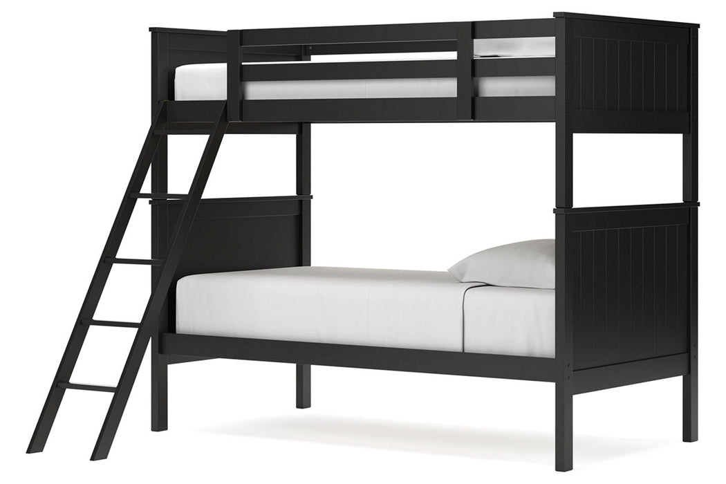 Nextonfort Black Twin over Twin Bunk Bed - Gate FurnitureBunk Bed