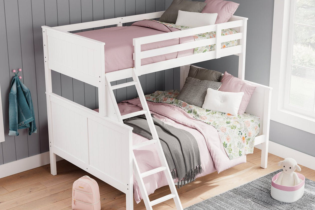Nextonfort White Twin over Full Bunk Bed - Gate FurnitureBunk Bed