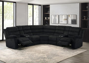 Nexus - Black Manual Recliner Sectional with Storage Consoles and Cup Holder - S483-Sectional