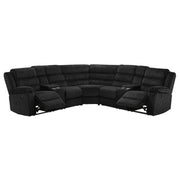 Nexus - Black Manual Recliner Sectional with Storage Consoles and Cup Holder - S483-Sectional