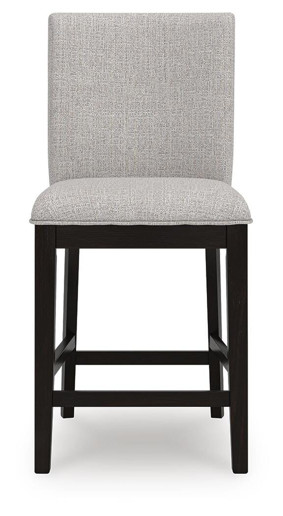 Neymorton Dark Grayish Brown Counter Height Barstool, Set of 2 - D618-124