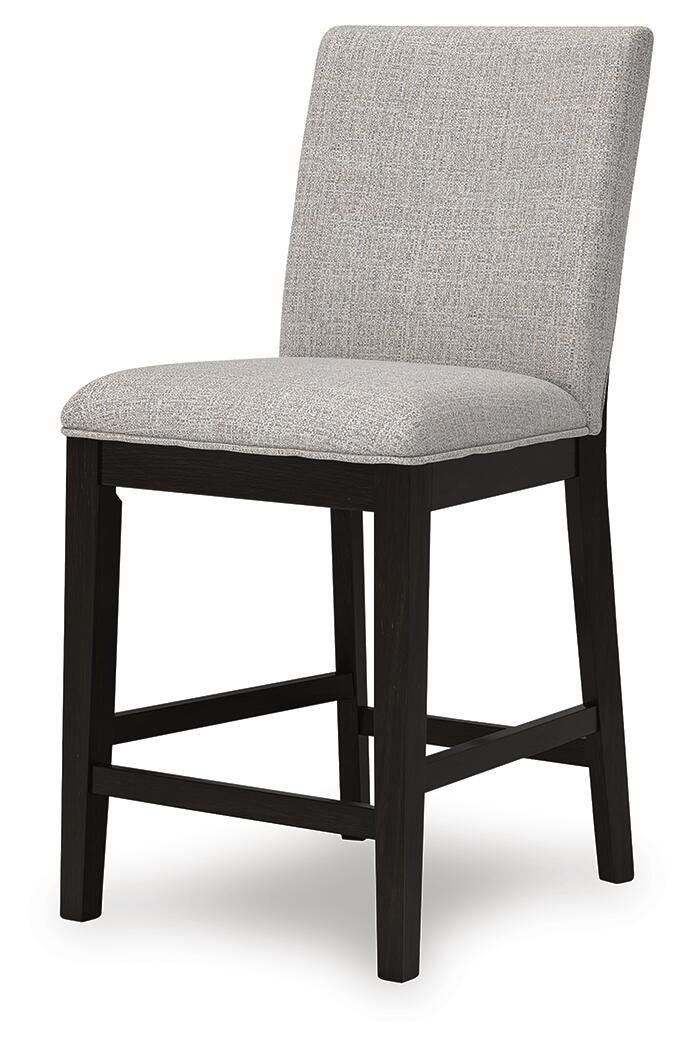 Neymorton Dark Grayish Brown Counter Height Barstool, Set of 2 - D618-124