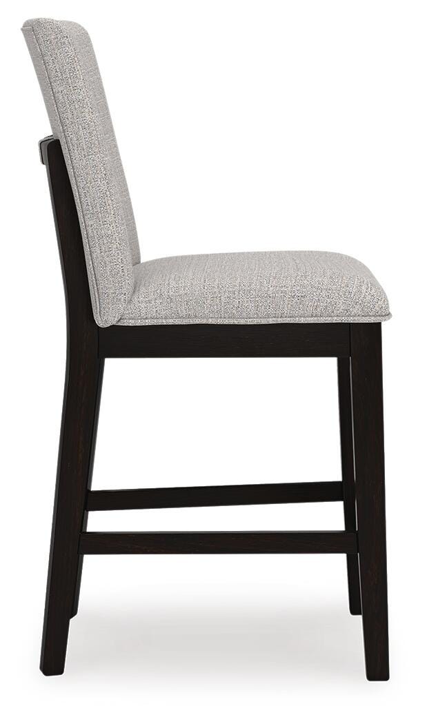 Neymorton Dark Grayish Brown Counter Height Barstool, Set of 2 - D618-124
