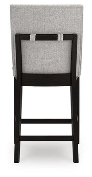 Neymorton Dark Grayish Brown Counter Height Barstool, Set of 2 - D618-124
