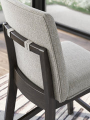 Neymorton Dark Grayish Brown Counter Height Barstool, Set of 2 - D618-124
