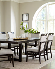 Neymorton Dark Grayish Brown Dining Table and 6 Chairs - Lara FurnitureDining Room Set
