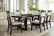 Neymorton Dark Grayish Brown Dining Table and 6 Chairs - Lara FurnitureDining Room Set