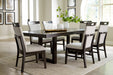 Neymorton Dark Grayish Brown Dining Table and 6 Chairs - Gate FurnitureDining Room Set