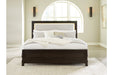 Neymorton Dark Grayish Brown Queen Upholstered Panel Bed - Gate FurnitureQueen Bed