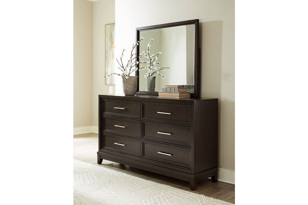 Neymorton Dark Grayish Brown Upholstered Panel Bedroom Set - Gate FurnitureBedroom Set