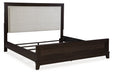 Neymorton Dark Grayish Brown Upholstered Panel Bedroom Set - Gate FurnitureBedroom Set