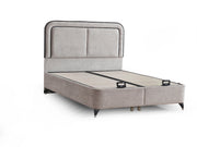 Nihal Storage Bed With Headboard - Queen in Cream - 200-ELIF-NIH-160-EY406-SB