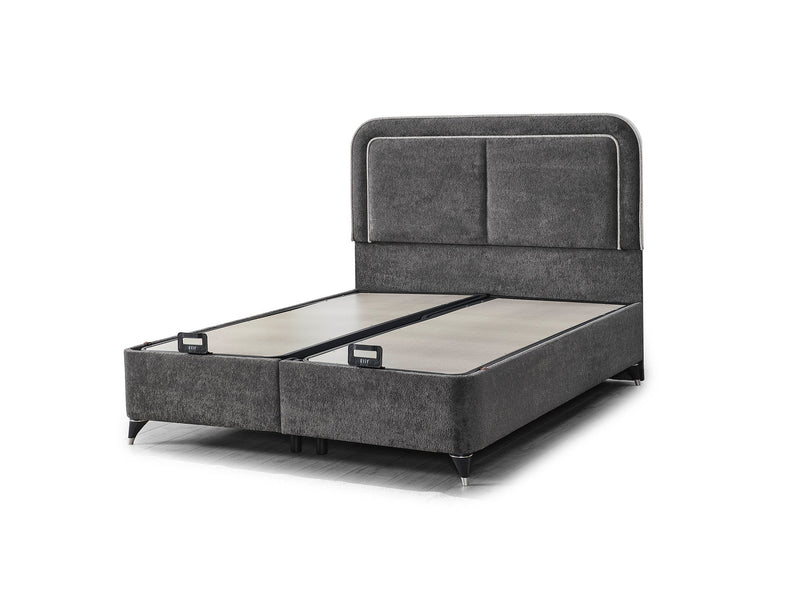 Nihal Storage Bed With Headboard - Queen in Grey - 200-ELIF-NIH-150-EY404-SB
