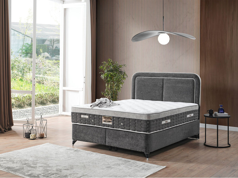 Nihal Storage Bed With Headboard - Queen in Grey - 200-ELIF-NIH-150-EY404-SB