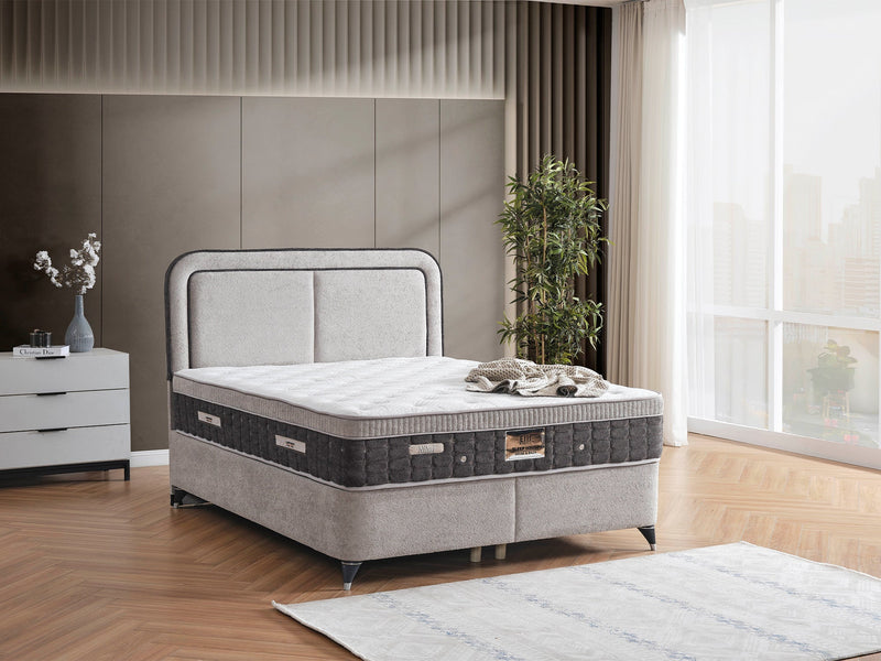 Nihal Storage Bed With Headboard - Queen in Grey - 200-ELIF-NIH-150-EY404-SB