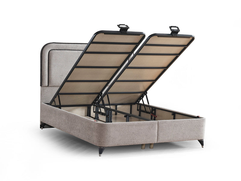 Nihal Storage Bed With Headboard - Twin in Grey - 200-ELIF-NIH-90-EY404-SB