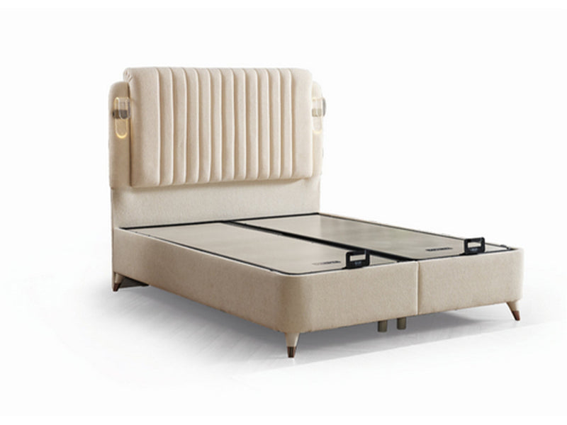 Nilufer Storage Bed With Headboard - Twin in Anthracite - 200-ELIF-NIL-90-EY380-SB
