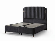 Nilufer Storage Bed With Headboard - Twin in Beige - 200-ELIF-NIL-90-EY382-SB