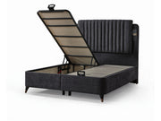 Nilufer Storage Bed With Headboard - Twin in Beige - 200-ELIF-NIL-90-EY382-SB