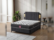 Nilufer Storage Bed With Headboard - Twin in Beige - 200-ELIF-NIL-90-EY382-SB