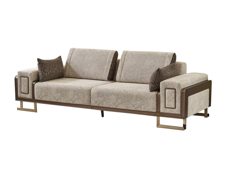Nirvana 4-pieces (2 Four Seat Sofa & 2 Chair) Livingroom Set Beige in Beige - 101-NIR-MED125-4411