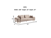 Nirvana 4-pieces (2 Four Seat Sofa & 2 Chair) Livingroom Set Beige in Beige - 101-NIR-MED125-4411