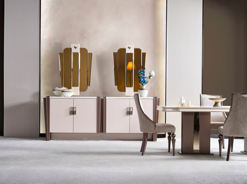 Nirvana Diningroom (Consol With Mirror & Dining Table & Dining Chair) - For 10 People - 115-NIR-10-SET