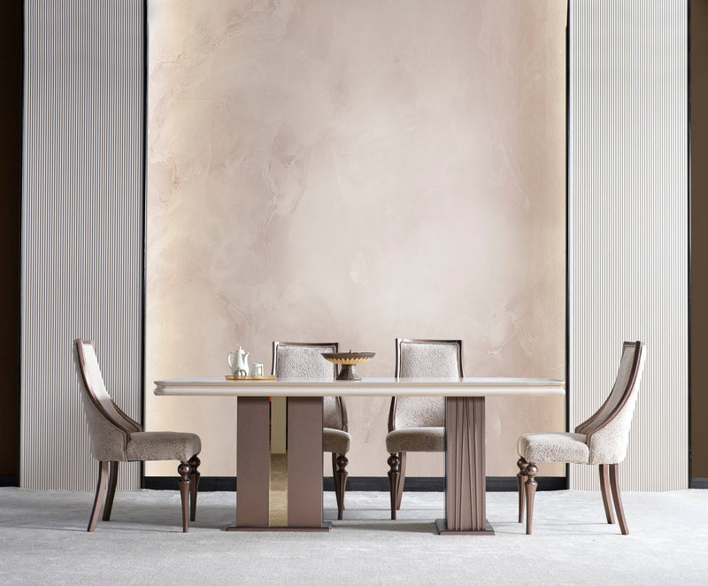 Nirvana Diningroom (Consol With Mirror & Dining Table & Dining Chair) - For 6 People - 115-NIR-6-SET