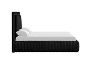 Noa - Black Upholstered King Bed with Bluetooth Speaker & USB Charger - B163-K-Bed