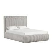 Noa - Gray Upholstered Queen Bed with Bluetooth Speaker & USB Charger - B161-Q-Bed