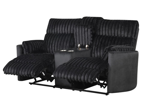 Noah - Black Manual Reclining, Drop-Down Table, Storage Console, Power Source, USB Charger, Cup Holder - CL7240-SL-Black