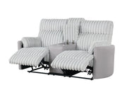 Noah - Gray Manual Reclining, Drop-Down Table, Storage Console, Power Source, USB Charger, Cup Holder - CL7240-SL-Gray
