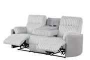 Noah - Gray Manual Reclining, Drop-Down Table, Storage Console, Power Source, USB Charger, Cup Holder - CL7240-SLR-Gray