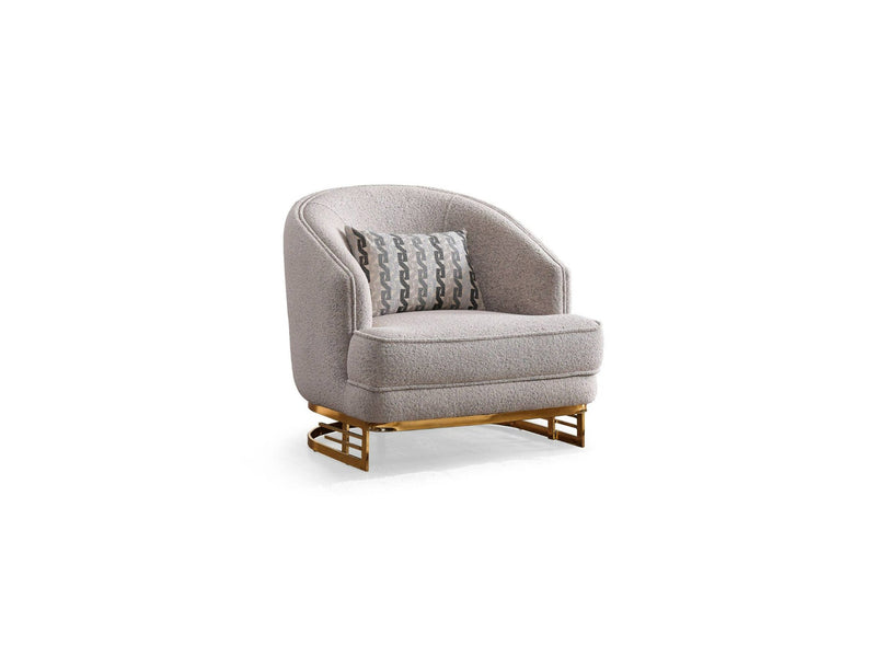 Nobel 4-pieces (2 Sofa & 2 Chair) Livingroom in Cream - 200-SAN-NOB-CRE-3311