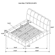 Nollet 48-inch Upholstered Eastern King Platform Bed Cream - 315917CRMKE