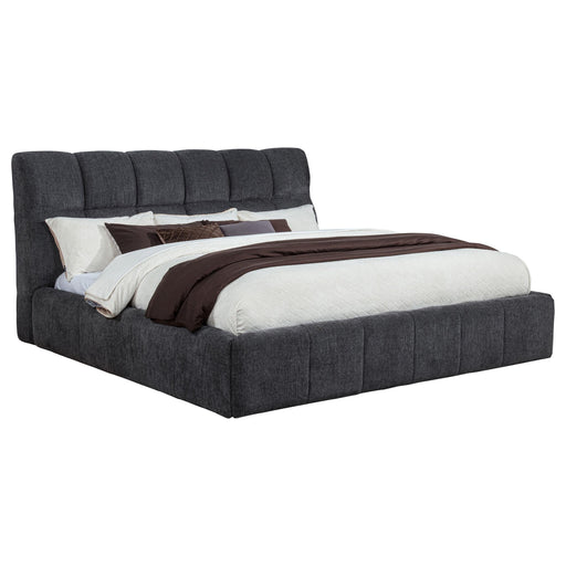Nollet 48-inch Upholstered Eastern King Platform Bed Grey - 315917GRYKE
