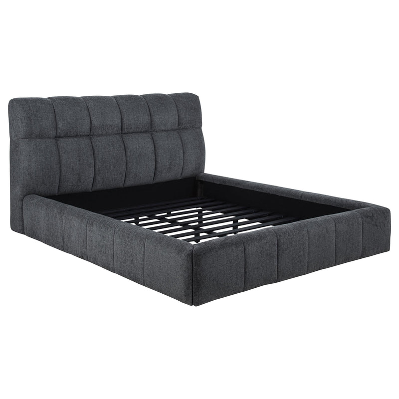 Nollet 48-inch Upholstered Eastern King Platform Bed Grey - 315917GRYKE