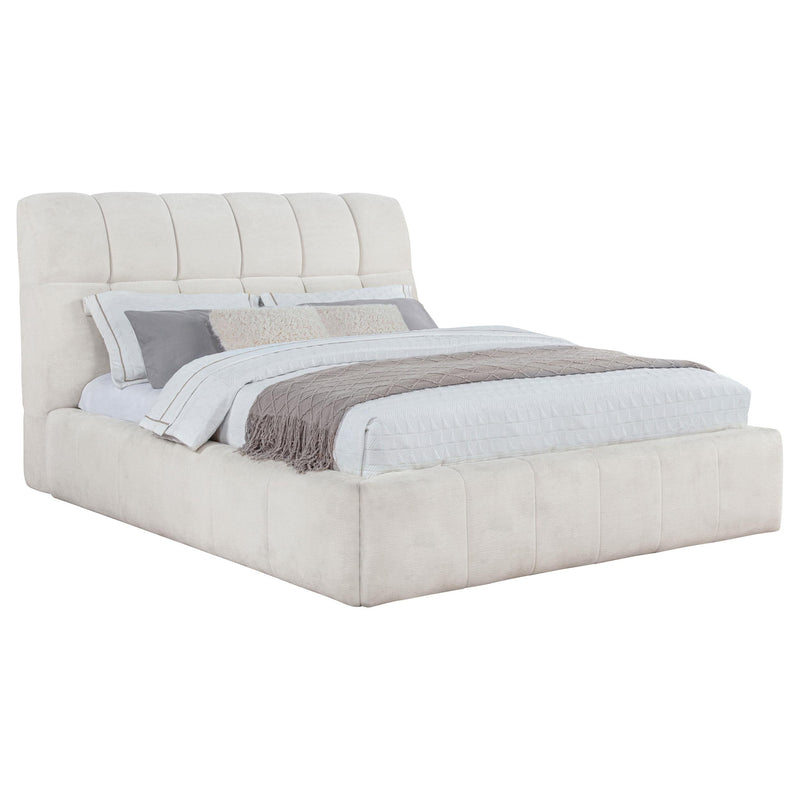 Nollet 48-inch Upholstered Queen Panel Platform Bed Cream - 315917CRMQ