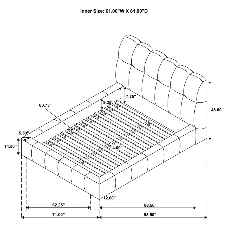 Nollet 48-inch Upholstered Queen Panel Platform Bed Cream - 315917CRMQ