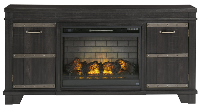 Noorbrook Black XL TV Stand w/Fireplace Option - Lara FurnitureTV Stand