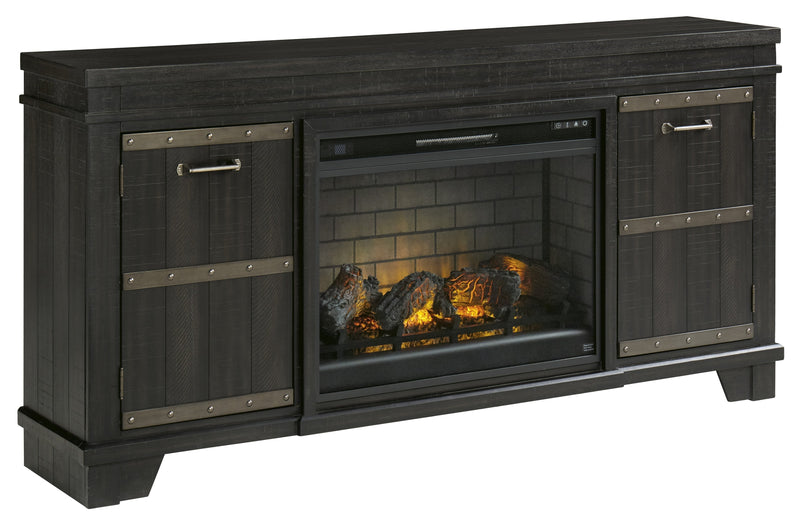 Noorbrook Black XL TV Stand w/Fireplace Option - Lara FurnitureTV Stand