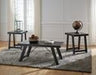 Noorbrook Black/Pewter Table (Set of 3) - Gate FurnitureOccasional Table Set