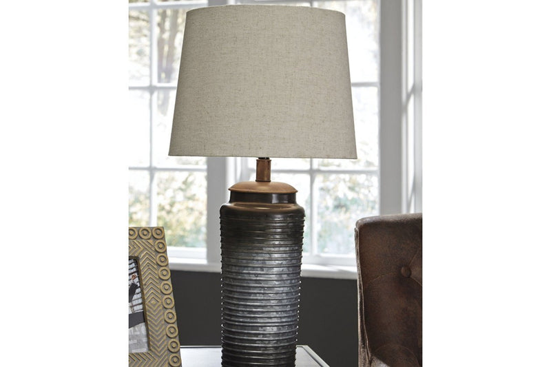 Norbert Gray Table Lamp (Set of 2) - Lara FurnitureTable Lamp Pair