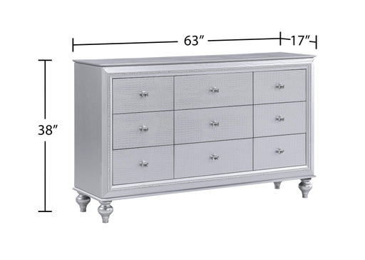 Nottingham - 9 Drawers Silver Dresser - B207-D