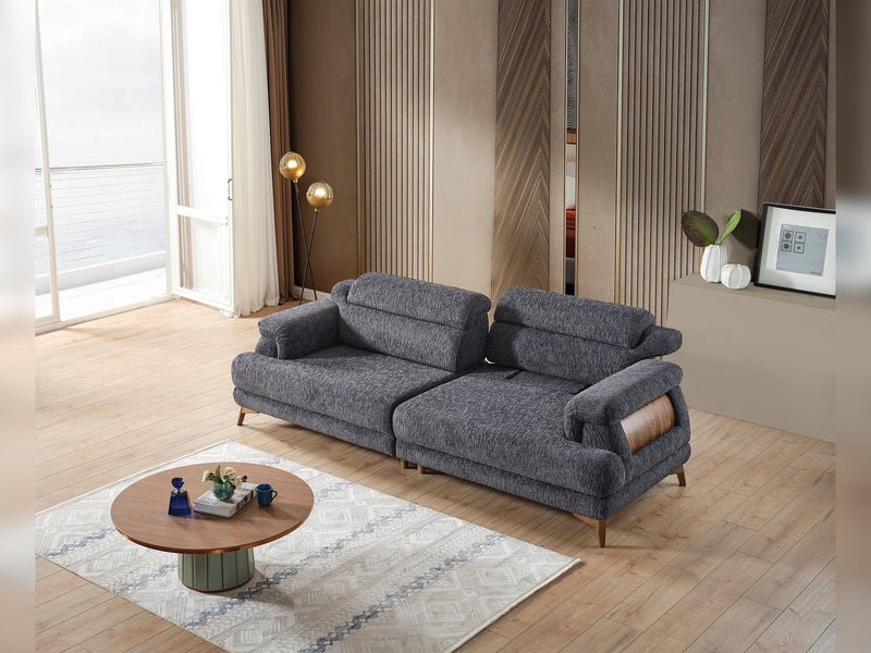 Nova Elf 4-pieces (2 Sofa & 2 Chair) Livingroom in White - Anthracite - 200-ELIF-NOV-A621-3311
