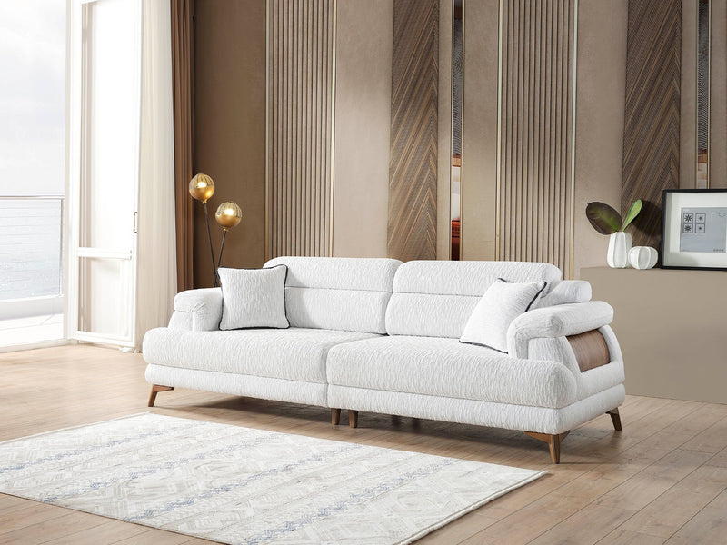 Nova Elf 4-pieces (2 Sofa & 2 Chair) Livingroom in White - Anthracite - 200-ELIF-NOV-A621-3311