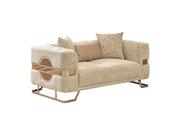 Nova Stationary Loveseat Cream in Cream - 101-NOV-CEM19301-2