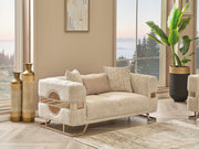 Nova Stationary Loveseat Cream in Cream - 101-NOV-CEM19301-2